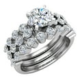 thumbnail image 1 of 2.10 CT Shared-Prong Setting Band Wedding Set w/ Enhancer Bands 14K White Gold, 1 of 6