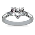 thumbnail image 1 of 2.10 Carat Heart Moissanite Luxurious 3-stone Wedding Ring for Ladies Solid 14K White Gold Size 6 (D/VVS1) by Diamond-Capitals, 1 of 4