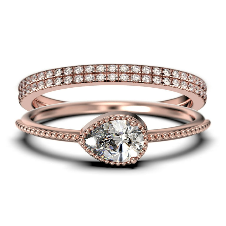 Carat Pear Cut Diamond Moissanite Classic Engagement Ring