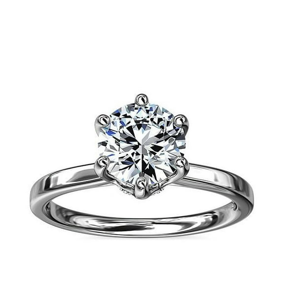 2.10 Carat Round Cut Moissanite Wonderful Wedding Ring for her in Solid 14K White Gold Size 7 by Diamond-Capitals