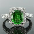 thumbnail image 1 of 2.10 Ct Cushion Cut Emerald Gemstone Natural Diamond Stunning Halo Engagement Ring for her 14K White Gold Size 9, 1 of 8