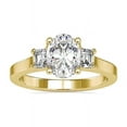 thumbnail image 1 of 2.10 Ct Genuine Oval Moissanite 3 Stone Anniversary Ring for Women Solid 14K Yellow Gold Size 11 (D/VVS1) by Diamond-Capitals, 1 of 5