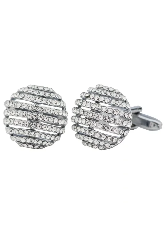 2.10 Ct Round Cut White Lab Created Diamond Wedding Men's Cufflinks 14K White Gold Plated