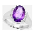 thumbnail image 1 of 2.10 Ctw Natural Amethyst 925 Sterling Silver Solitaire Accents Women Valentines Day Gifts Ring, 1 of 3