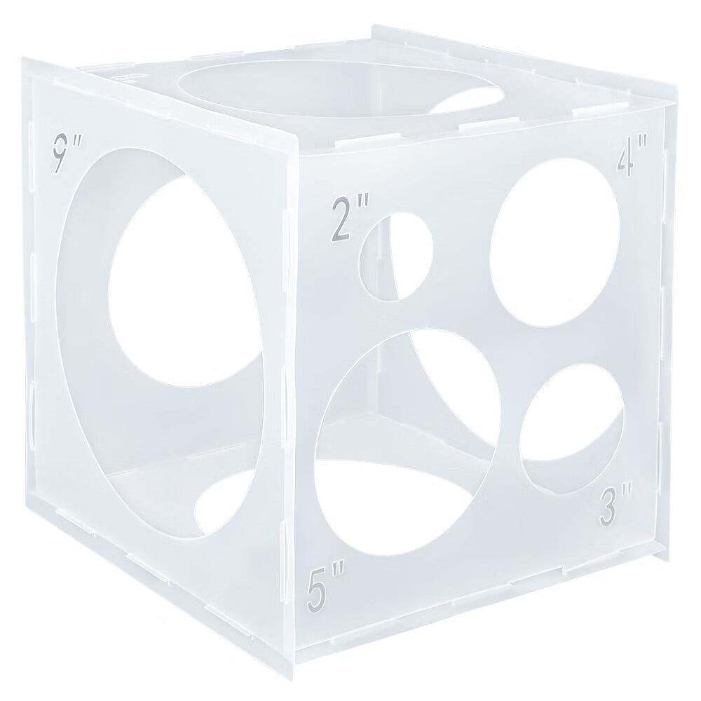 Measuring Balloon 2-10 Inch Collapsible Plastic Balloon Sizer Box Cube,Balloon Size ...