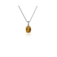 thumbnail image 1 of 2.10 T.C.W Oval Cut Citrine Gemstone Natural Diamond Latest Designer Necklace for her Solid 18K White Gold With 18 inches Chain, 1 of 6