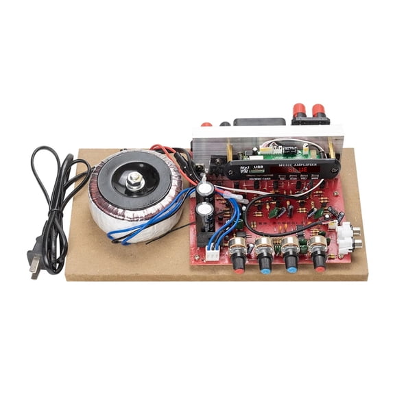 2*100W+300W Bluetooth LDZS Power Amplifier Board 2.1 Ch Class D Subwoofer Theater Stereo Equalizer USB Sound Card Amp