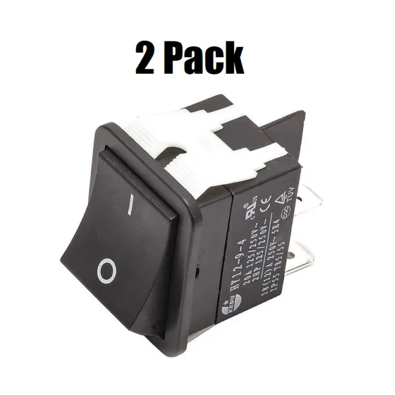 (2) 106066 Rocker on/off switch Compatible with Proteam 106066 Super Coach Black Rectangular 4 Terminals On/Off Switch