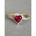 thumbnail image 1 of 2.10Ct Heart Cut Lab Created Red Ruby Women's Wedding Ring 14K Yellow Gold Plated, 1 of 3