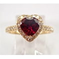 thumbnail image 1 of 2.10Ct Heart Cut Simulated Ruby Halo Anniversary Ring 14K Yellow Gold Plated, 1 of 4