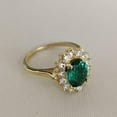 thumbnail image 1 of 2.10Ct Oval Cut Green Emerald Lab-Created Engagement Ring In 14k Yellow Gold Plated, 1 of 5