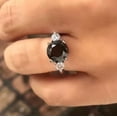 thumbnail image 1 of 2.10Ct Round Cut Lab-Created Black Diamond Engagement Ring 14K White Gold Plated, 1 of 3