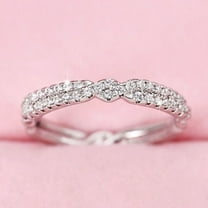 2.10Ct Round Cut Lab Created Diamond Wedding Band Ring 14K White Gold Plated