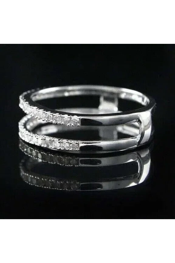 2.10Ct Round Cut Lab Created Diamond Wedding Enhancer Ring 14k White Gold Plated