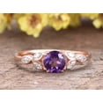 thumbnail image 1 of 2.10Ct Round Cut Simulated Amethyst Women's Engagement Gift Ring 14K Yellow Gold Plated, 1 of 4