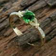 thumbnail image 1 of 2.10Ct Round Cut Simulated Green Emerald Women's Engagement Ring 14k Yellow Gold Plated, 1 of 3