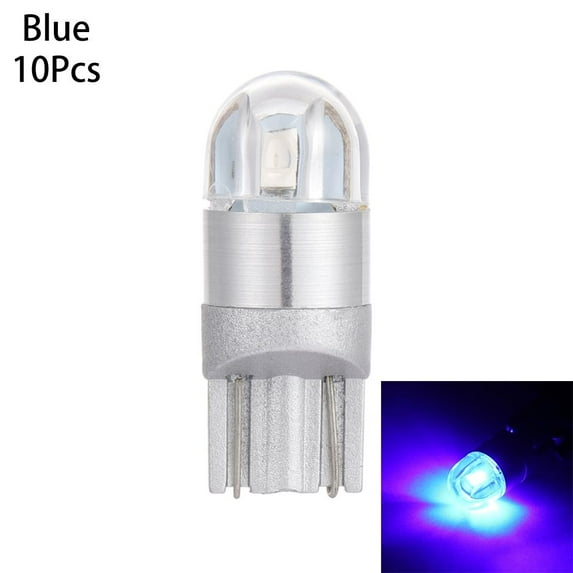 2/10Pcs New W5W White/Yellow/Red/Blue/Green/Ice Blue/Pink 3030 2SMD LED Light Car Interior Bulb T10 Reading lamp BLUE 10PCS