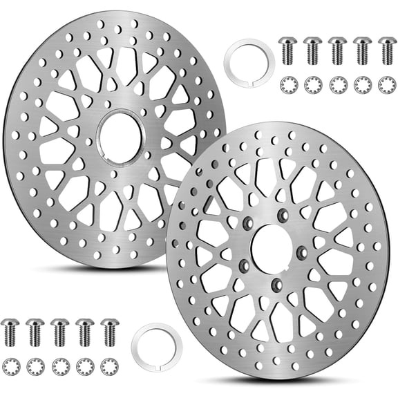 2*11.5'' Front Brake Rotors Compatible with Harley Rotor Electra Glide,Road King,Road Glide, Street Glide,Front Brake Rotors Kit Brushed Finish Stainless