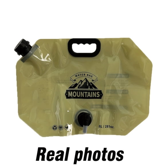 2.11-gallon collapsible camping water bottle with tap, BPA-free, portable hydration pack, suitable for outdoor hiking, travel, and emergencies, as well as a water storage container.
