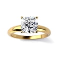 thumbnail image 1 of 2.12 Ct Wonderful Cushion Shaped Natural Moissanite Diamond Engagement Rings for her Fine 14K Yellow Gold, 1 of 8