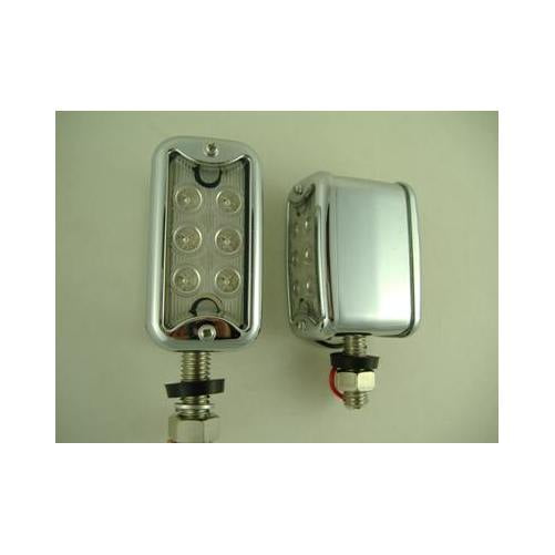 (2) 12 LED Red Amber Side Marker Turn Signal Fender Lights / Clear Lens