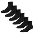 thumbnail image 1 of 2-12 Pairs Premium Women’s Colorful Soft Breathable Cotton Ankle Socks, Non-Binding & Comfort Diabetic Socks (Fits Shoe Size 6-10) (Black, 6 Pack), 1 of 4