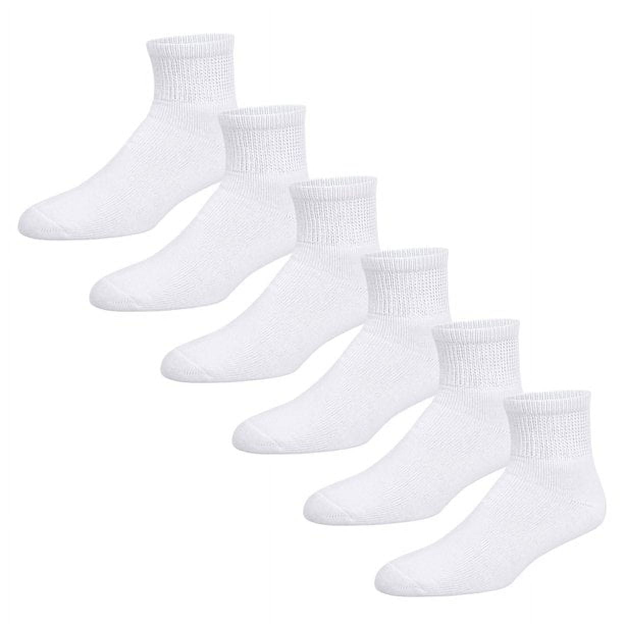 2-12 Pairs Premium Women’s Colorful Soft Breathable Cotton Ankle Socks, Non-Binding & Comfort Diabetic Socks (Fits Shoe Size 6-10) (White, 12 Pack)