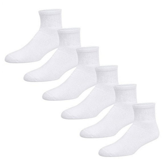 2-12 Pairs Premium Women’s Colorful Soft Breathable Cotton Ankle Socks, Non-Binding & Comfort Diabetic Socks (Fits Shoe Size 6-10) (White, 2 Pack)
