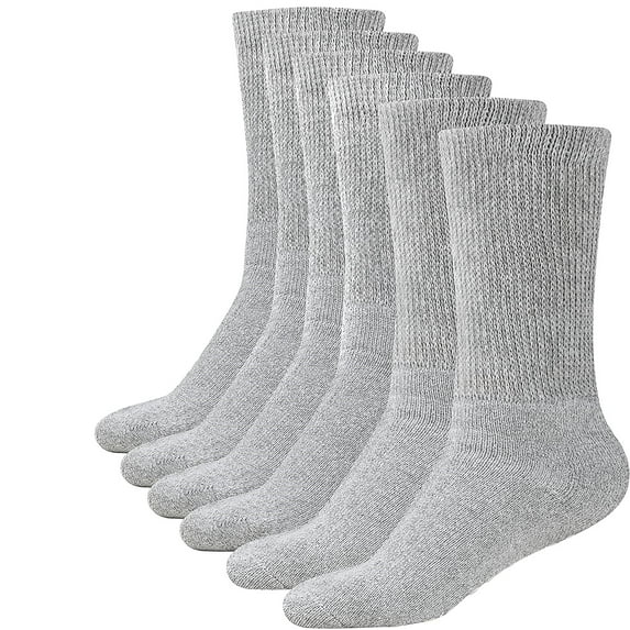 2-12 Pairs Premium Women’s Colorful Soft Breathable Cotton Crew Socks, Non-Binding & Comfort Diabetic Socks (Fits Shoe Size 6-10) (Gray, 12 Pack)
