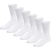 MAGG SHOP 2-12 Pairs Premium Women’s Colorful Soft Breathable Cotton Crew Socks, Non-Binding & Comfort Diabetic Socks (Fits Shoe Size 6-10) (White, 12 Pack)