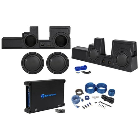 (2) 12" Polk Audio Subwoofers+Box+Amp+Wires For 2000-2016 Ford F250/350/450