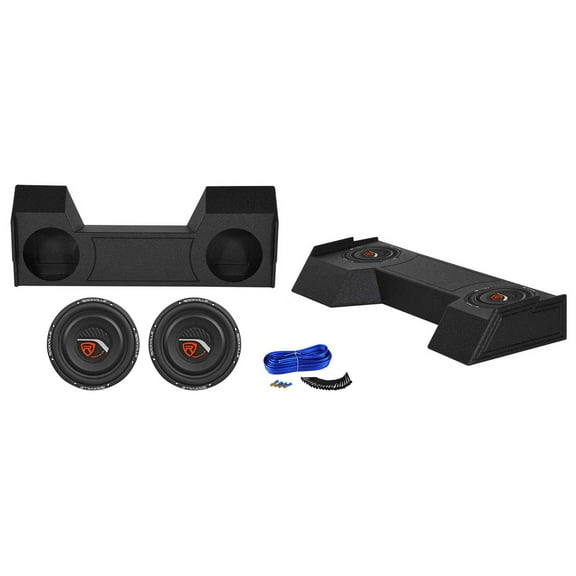 (2) 12" Subwoofers+Bedlined Downfire Sub Box For 2019-2020 Dodge Ram Crew Cab