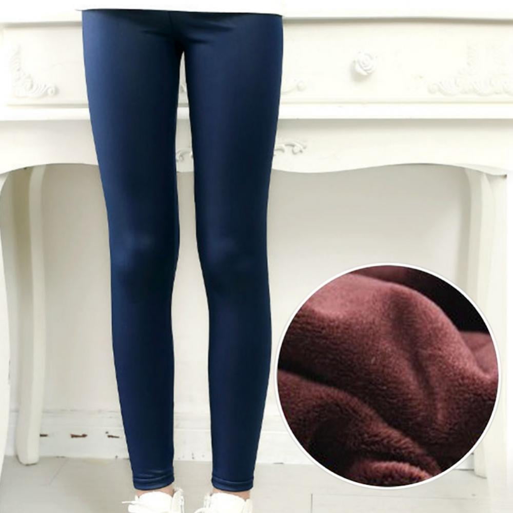 Girls Warm Leggings Winter Pants Thick Kids Fleece Lined School Age 2-9  Years UK | eBay