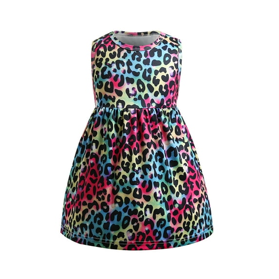 2-12T Girls Casual Dress Kids Sleeveless Summer Party Outfit Dresses Sundress for Toddler/Little Girls/Big Girls