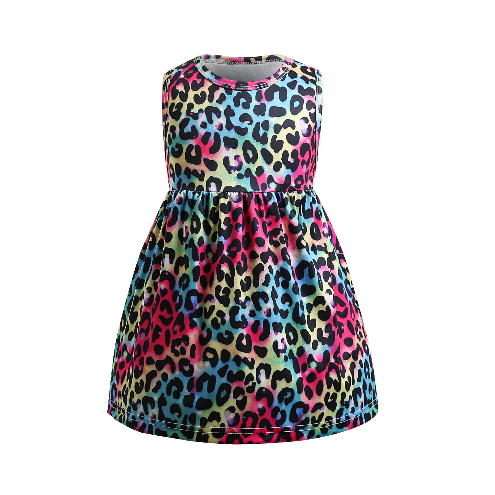 212T Girls Mermaid Cartoon Dress Kids Summer Sleeveless Dresses