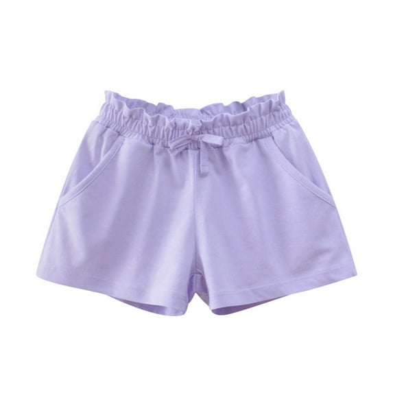 2-12T Summer Kids Little Girls Casual Shorts Solid Elastic Waist Basic Shorts