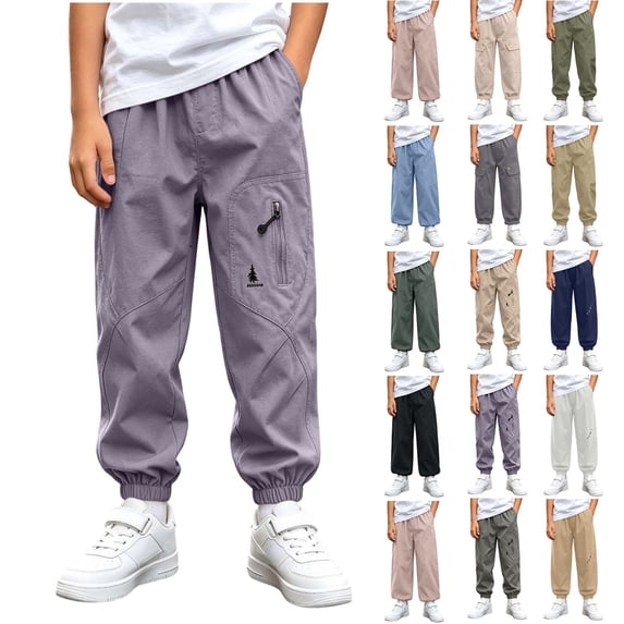 2-12Years Children's Elastic Waistband Ankle Work Pants Middle-aged Children's Outdoor Leisure Sports Pants