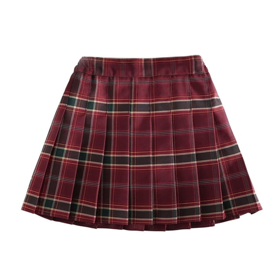 2-12 Years Girls Pleated Plaid Skorts A Line High Waist Skirt Mini Uniform Skirt Tennis Skirt Shorts