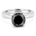 thumbnail image 1 of 2.13 CT Round Black Diamond Solitaire Engagement Ring in 14K White Gold - Size 3, 1 of 1