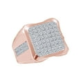 thumbnail image 1 of AFFY 2.13 Carat Round Shape White Natural Diamond Cluster Men's Anniversary Ring 14K Rose Gold Ring Size-10.5, 1 of 1