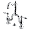 thumbnail image 1 of 2.13 in. Tudor Bridge Bathroom Faucet with Brass Pop-Up, Polished Chrome, 1 of 1