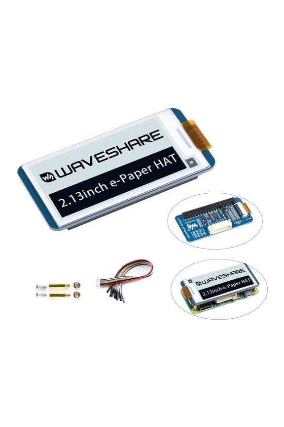 2.13-inch E-Paper Display HAT for Raspberry Pi  250122 Resolution, SPI Interface, E-Ink Screen