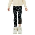 thumbnail image 1 of 2-13Years Kids Girl's Stretchy Printed Leggings Thick Winter Warm Fleece Lined Pants, 1 of 8
