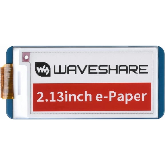 2.13inch E-Ink Display HAT Compatible with Compatible with 5/4B/3B/Zero/Zero W/Zero 2W/Pico/Pico W/Pico WH, 212x104 Resolution Three-Color SPI Interface