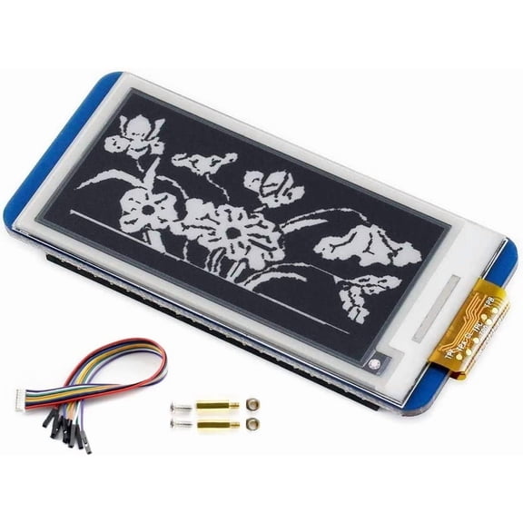 2.13inch E-Ink Display HAT V4 Version, 250x122 Resolution 3.3V/5V Black White Two-Color e-paper Screen Module for Zero/Zero W/Zero WH/2B/3B/3B+/4B, Supports Partial Refresh, SPI Interface