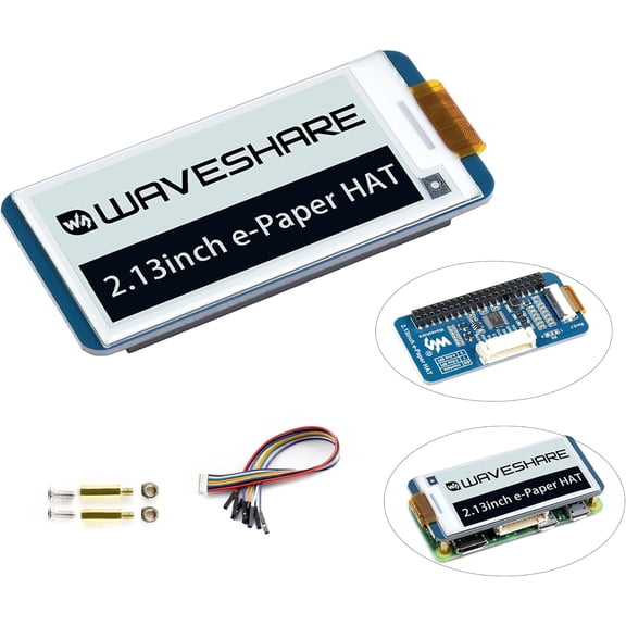 2.13inch E-Ink Display HAT V4 Version, Black/White Two-Color 250x122 Pixel E-Paper Module for 5/ 4B/3B+/3B/2B/A+/Zero W/WH/Zero 2 W/Jetson Nano SPI Interface, Support Partial Refresh