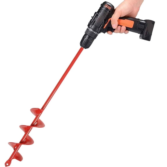 2×14.6 Inch Hex Shank Garden Auger Drill Bit for Bulb Planting & Post Hole Digging