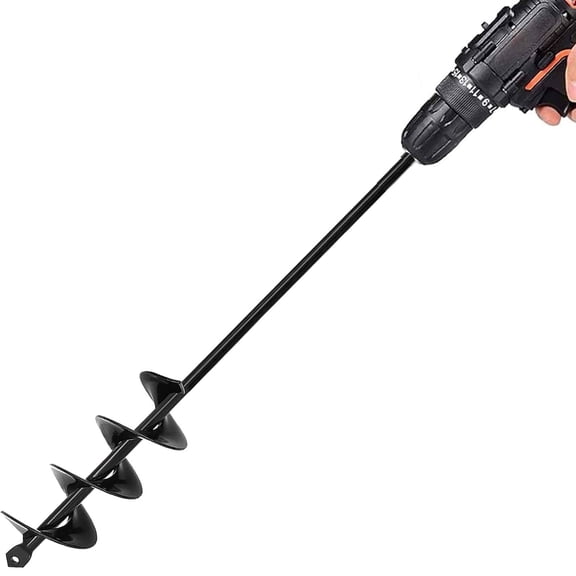 2×14.6 Inch Hex Shank Garden Auger Drill Bit for Bulb Planting & Post Hole Digging
