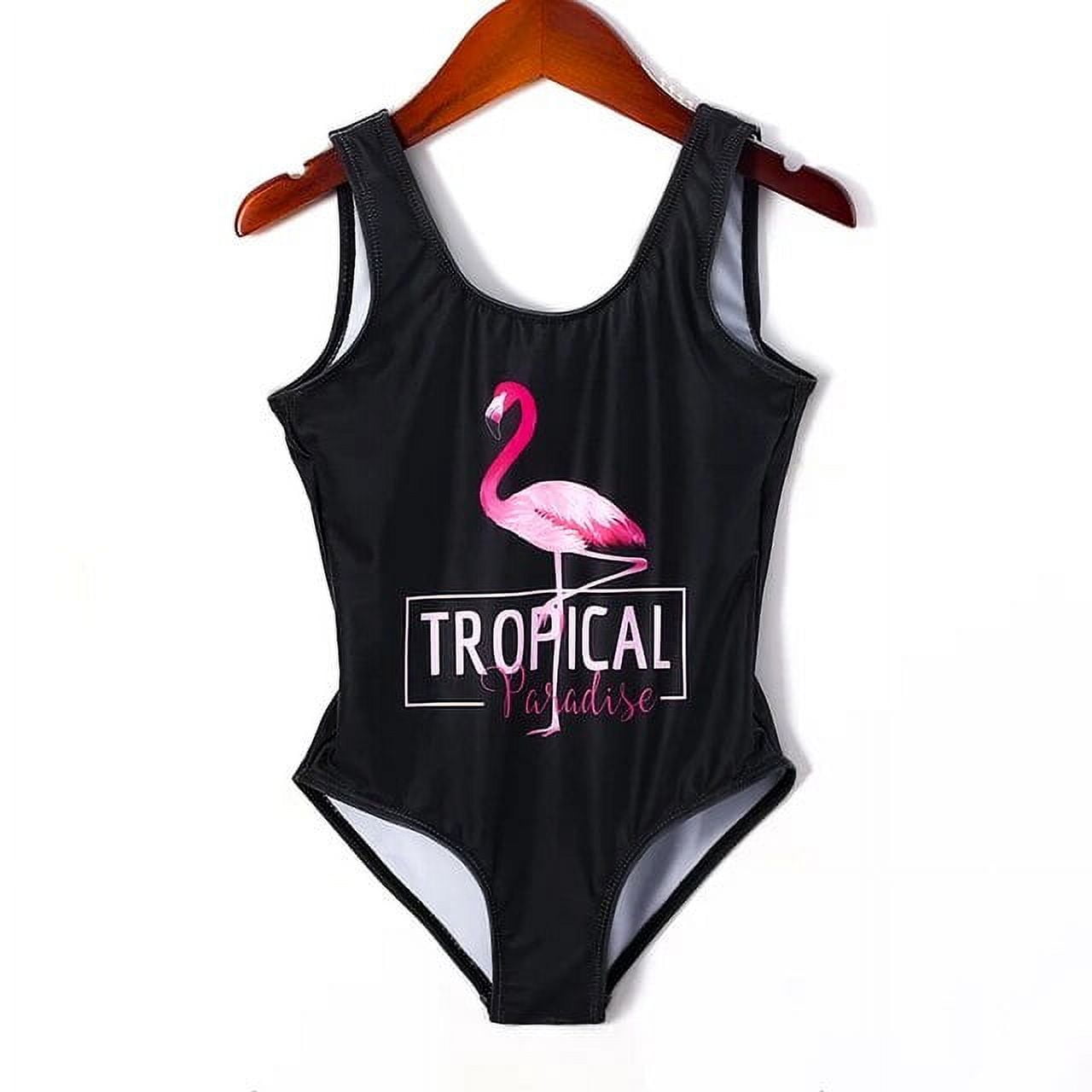 2-14 Years Girls Swimsuit 2022 New One Piece Swimwear Flamingo Ruffle ...