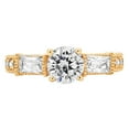 thumbnail image 1 of 2.14 ct Brilliant Round Cut Genuine Cultured Diamond VS1-VS2 I-J 18K Yellow Gold Three-Stone Promise Wedding Statement Engagement Designer Ring size 9, 1 of 6